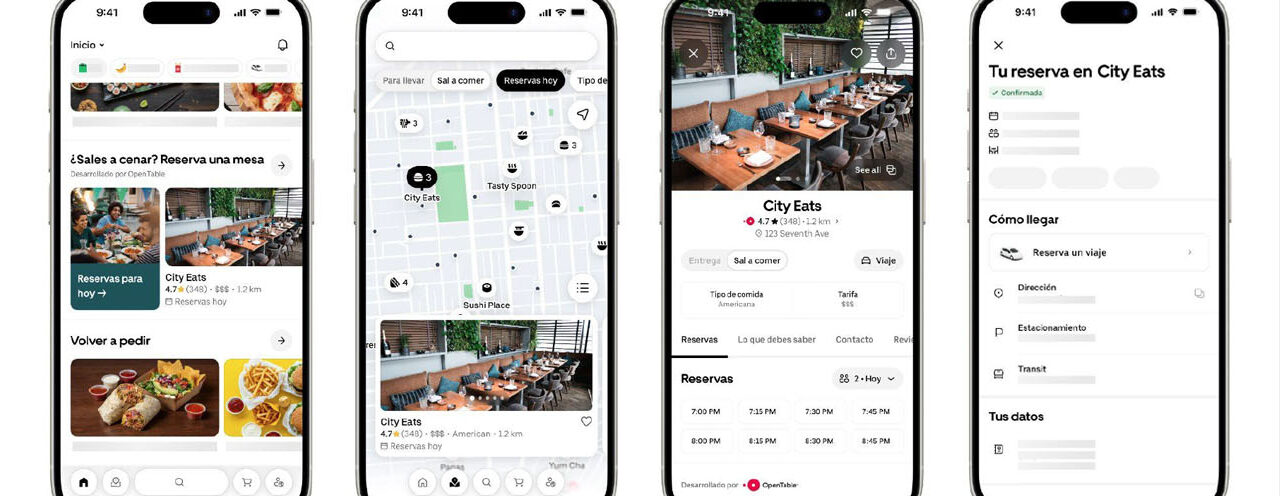 Sal a comer: ahora puedes reservar una mesa con OpenTable desde la app de Uber Eats en México