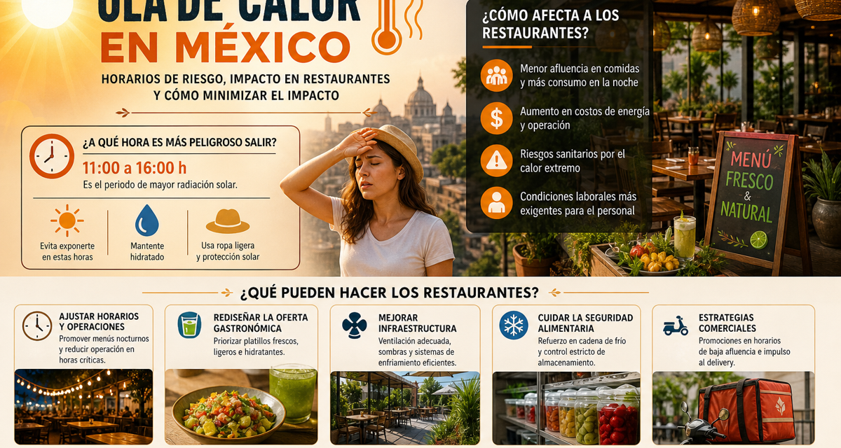 Ola de calor en México: horarios de riesgo y el reto para los restaurantes en 2026