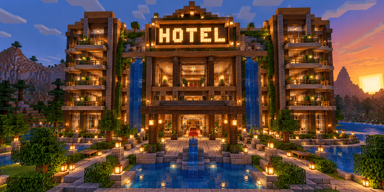 Situado a 25 km de Londres, el primer hotel de Minecraft abrirá sus puertas en 2027 con 69 habitaciones y un restaurante submarino.